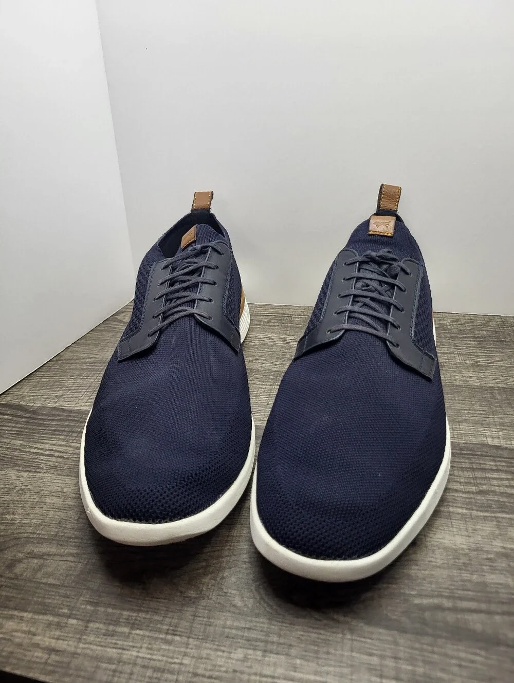 Wolf & Shepherd Swiftknit Derby Sneakers Blue Knit Lace Up Men 15 Casual Comfort